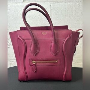 CELINE Baby Drummed Calfskin Micro Luggage Bag